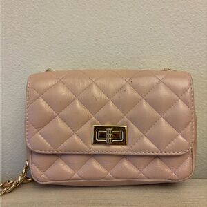 Quilted Pink Crossbody Bag (LEATHER)
